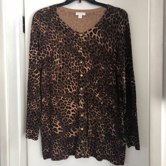 Charter Club Sweaters - Like new Charter Club leopard print cardigan 1X